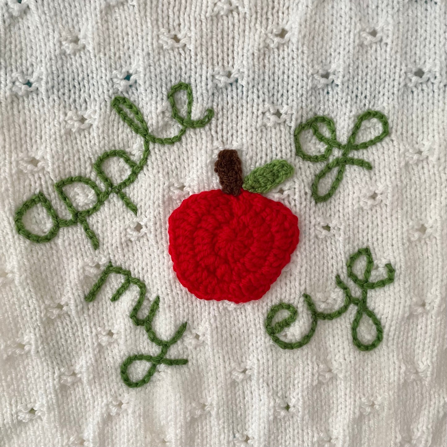 “Apple of my Eye” Handmade Cardigan Size Approx 2-3 Years
