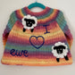 "I Heart Ewe” Handmade Cardigan Size Approx 1-2 Years