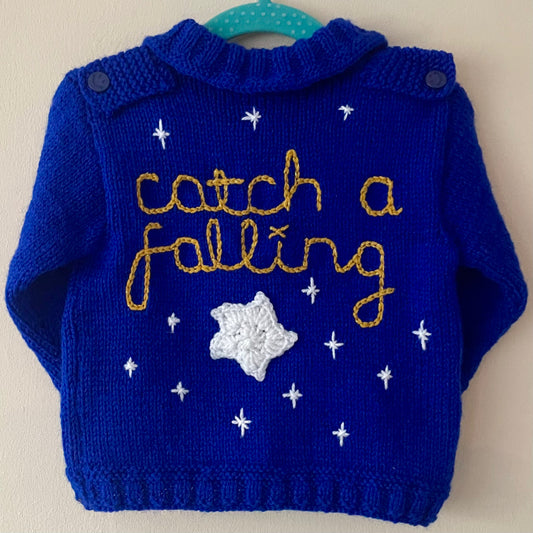 🎄Day 6🎄“Catch A Falling ⭐️” Handmade Cardigan Size Approx 1-2 Years