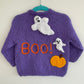 “BOO!” Halloween Handmade Cardigan Size Approx 1-2 Years