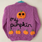 “My Pumpkin” Halloween Handmade Cardigan Size Approx 12-18 months