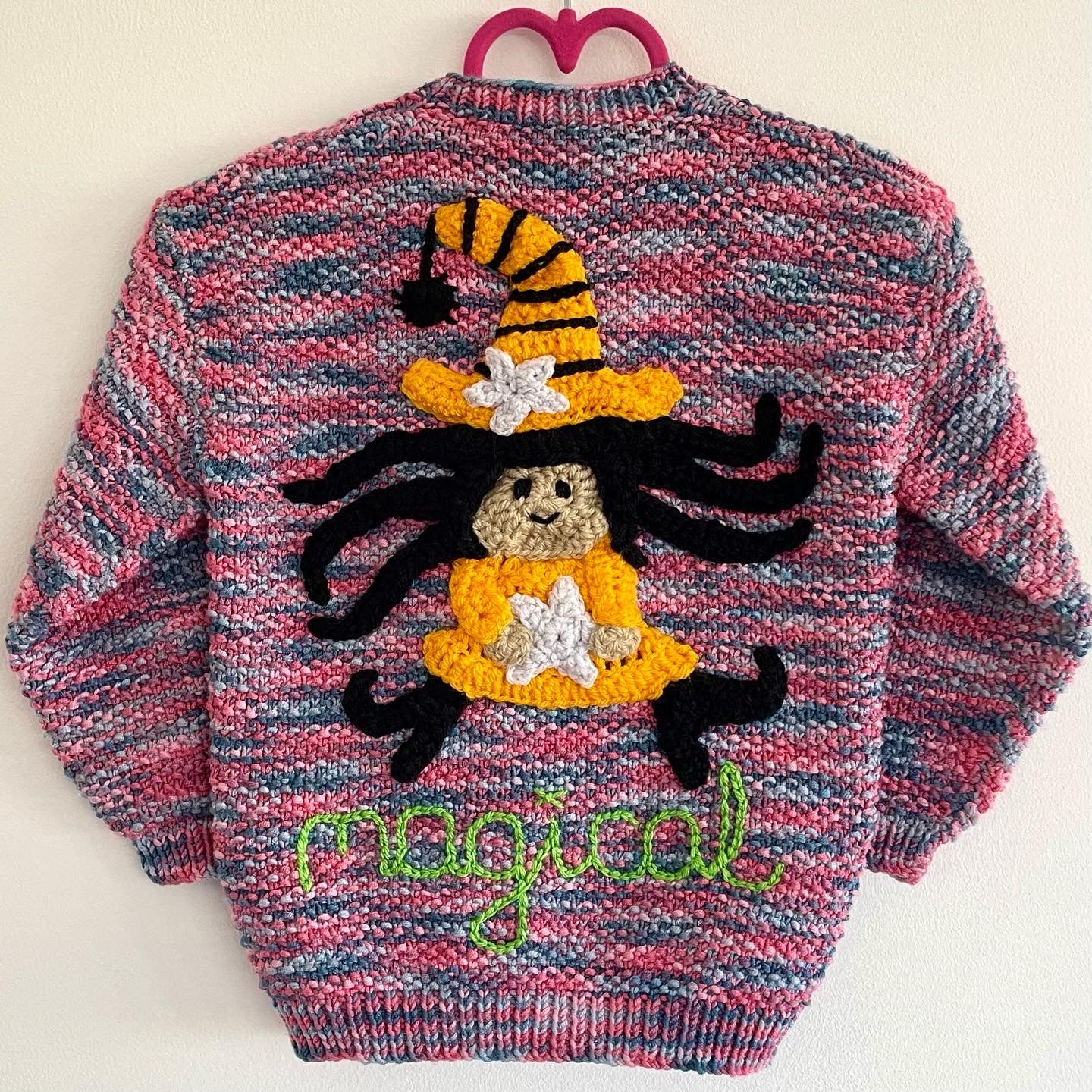 “Magical” Witch Handmade Cardigan Size Approx 2-3 Years