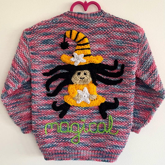 “Magical” Witch Handmade Cardigan Size Approx 2-3 Years