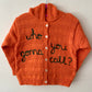 “Who You Gonna Call?” Halloween Handmade Hooded Cardigan Size Approx 4-5 Years