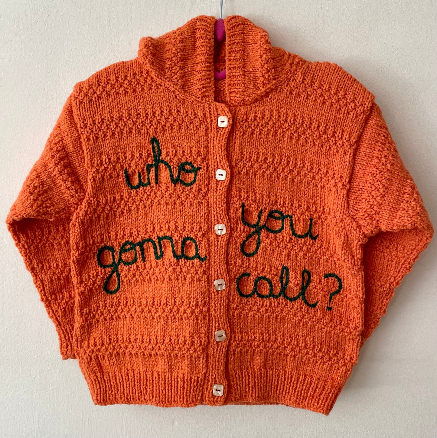 “Who You Gonna Call?” Halloween Handmade Hooded Cardigan Size Approx 4-5 Years