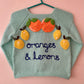 “Oranges and Lemons” Handmade Cardigan Size Approx 4-5 Years