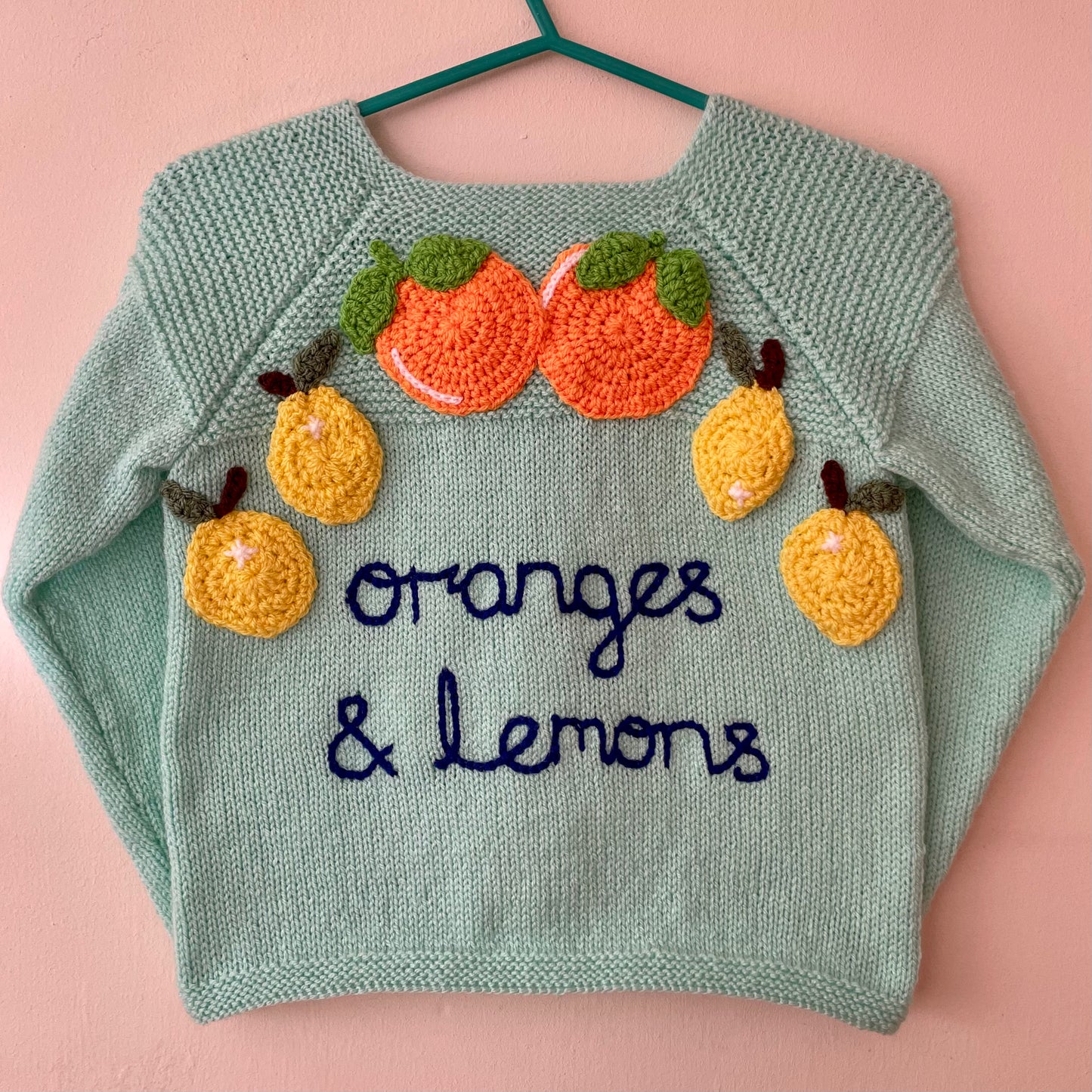 “Oranges and Lemons” Handmade Cardigan Size Approx 4-5 Years