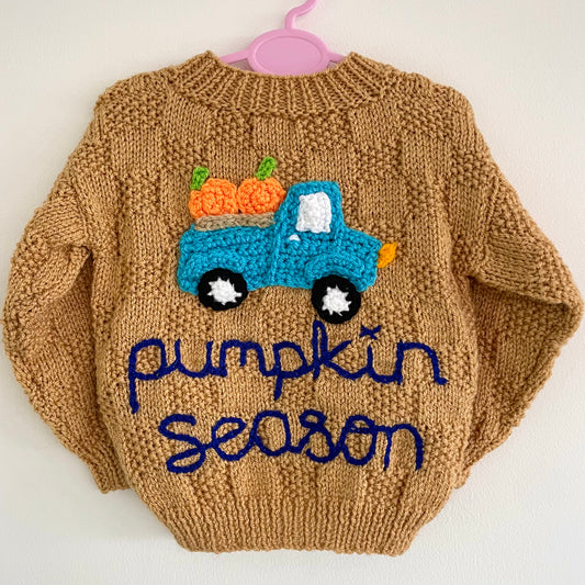 “Pumpkin Season” Halloween Handmade Cardigan Size Approx 6-12 months
