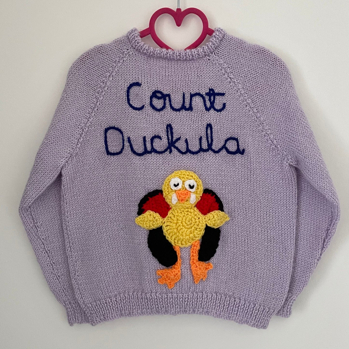 “Count Duckula” Halloween Duck Handmade Jumper Size Approx 3.5-4.5 Years