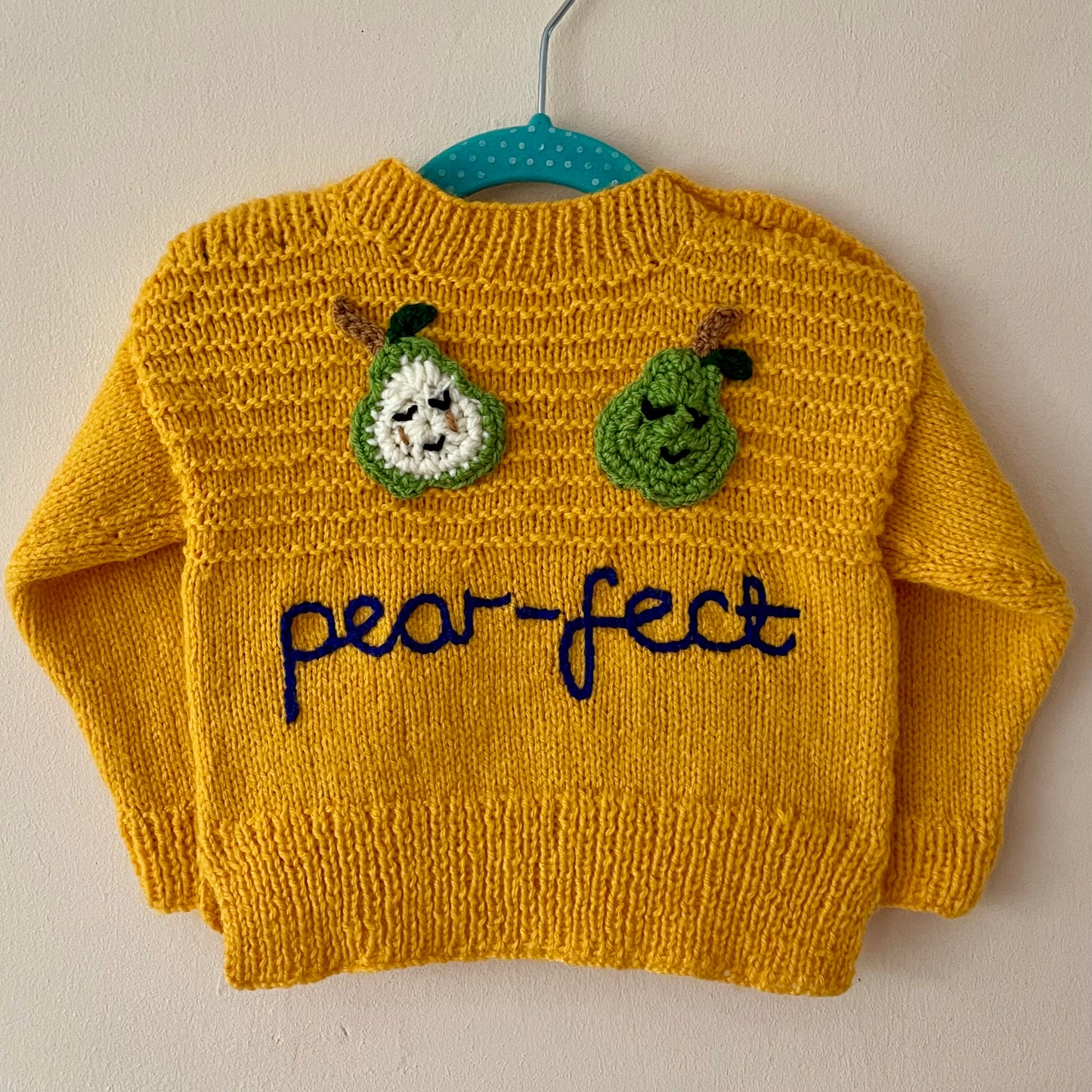 “Pear-fect” Handmade Pear Jumper Size Approx 12-18 Months
