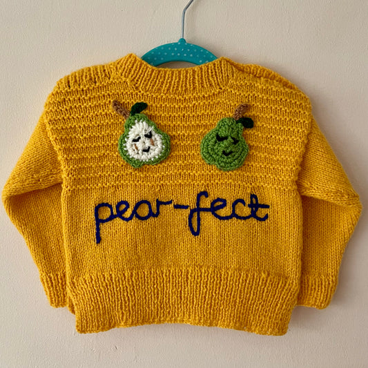 “Pear-fect” Handmade Pear Jumper Size Approx 12-18 Months